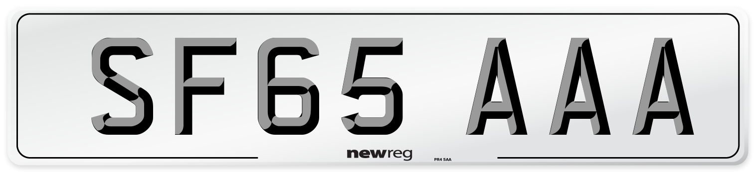 SF65 AAA Number Plate from New Reg